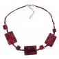 Preview: Kette 3x 35x25mm-Viereck gewellt rot-schwarz-marmoriert 45cm