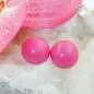 Preview: Ohrstecker Ohrring 13mm pink-rosa-glänzend Kunststoff halbrund gewölbt