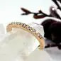Preview: Ring 2,4mm schmaler Ring mit Glassteinen verziert vergoldet Ringgröße 50