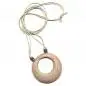 Preview: Kette Kunststoff Ring horn-marmoriert Kordel natur 80cm