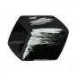 Preview: Tuchring 45x36x18mm Sechseck schwarz-silber-strich matt Kunststoff