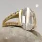 Preview: Ring 14x8mm Zirkonia weiß 3 Mikron vergoldet Ringgröße 62