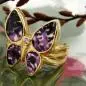 Preview: Ring 18x20mm Schmetterling lila farbig lackiert 3 Mikron vergoldet Ringgröße 64