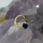 Preview: Nasenstecker 2,5mm Spirale mit Zirkonia safir-blau 18Kt GOLD