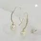 Preview: Ohrhaken Ohrringe 27x7mm Ohrringe mit Süßwasserzuchtperle und Zirkonias 9Kt GOLD