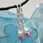 Preview: Ohrbrisur Ohrhänger Ohrringe 24x5mm Kinderschuh rosa-hellblau lackiert Silber 925