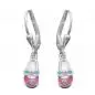 Preview: Ohrbrisur Ohrhänger Ohrringe 24x5mm Kinderschuh rosa-hellblau lackiert Silber 925