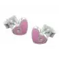 Preview: Ohrstecker Ohrring 6x7mm Kinderohrring Herz pink lackiert Silber 925