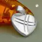 Preview: Anhänger 15x16mm Herz matt-glänzend diamantiert Silber 925