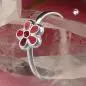 Preview: Ring Kinderring mit Blume rot Silber 925 Ringgröße 42