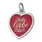 Preview: Anhänger 17x16mm Herz rot lackiert - Ich liebe Dich- Silber 925