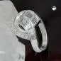 Preview: Ring 17mm mit vielen Zirkonias glänzend rhodiniert Silber 925 Ringgröße 56