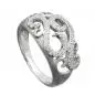 Preview: Ring 11mm floral mit vielen Zirkonias glänzend rhodiniert Silber 925 Ringgröße 54