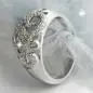 Preview: Ring 11mm floral mit vielen Zirkonias glänzend rhodiniert Silber 925 Ringgröße 58