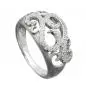 Preview: Ring 11mm floral mit vielen Zirkonias glänzend rhodiniert Silber 925 Ringgröße 58