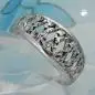 Preview: Ring 9mm Muster ausgestanzt glänzend diamantiert rhodiniert Silber 925 Ringgröße 58