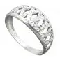 Preview: Ring 9mm Muster ausgestanzt glänzend diamantiert rhodiniert Silber 925 Ringgröße 58