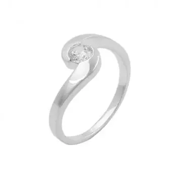 Ring 8mm mit Zirkonia matt-glänzend Silber 925 Ringgröße 60