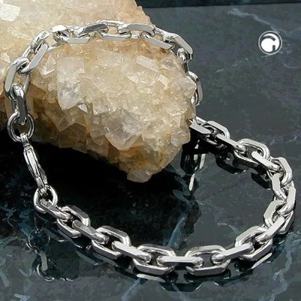 Armband 6x6mm Ankerkette Tombak rhodiniert 20cm