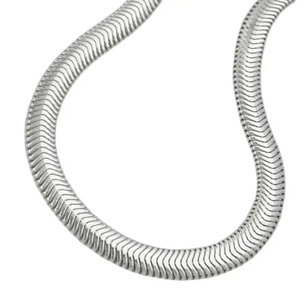 Kette 4mm flache Schlangenkette glänzend Silber 925 42cm