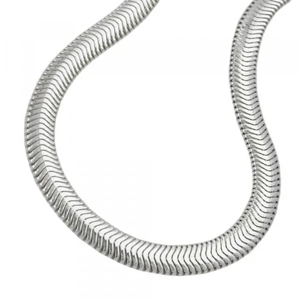 Kette 6x2mm flache Schlangenkette glänzend Silber 925 50cm