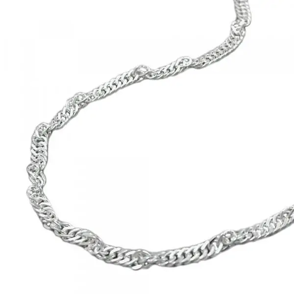 Fußkette 2mm Singapur diamantiert Silber 925 27cm