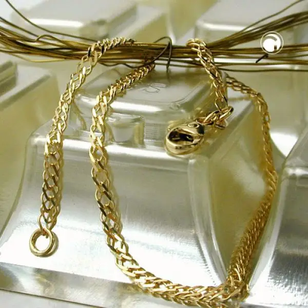 Kette Collier 2,2mm Doppelpanzer 14Kt GOLD 50cm