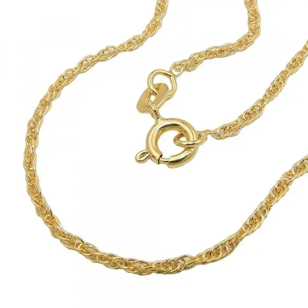 Kette 1,6mm Doppelanker gedreht Kordelkette 9Kt GOLD 38cm