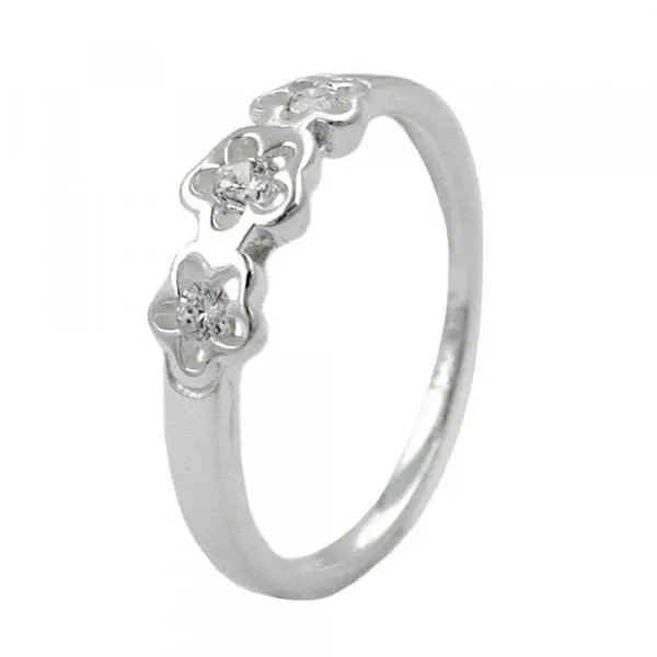 Ring Kinderring Blumen Zirkonias Silber 925 Ringgröße 44