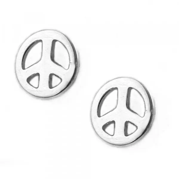 Ohrstecker Ohrring 45mm Peace/Friedens-Symbol Silber 925