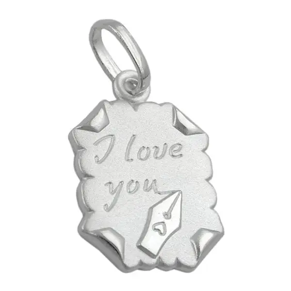 Anhänger 22x15mm Brief -I love you- Silber 925