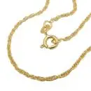 Kette 1,6mm Doppelanker gedreht Kordelkette 9Kt GOLD 50cm